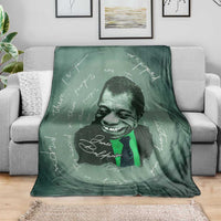 James Baldwin Blanket Green Handwritten Script Design Smiling Portrait Civil Rights and Literature - Wonder Print Shop