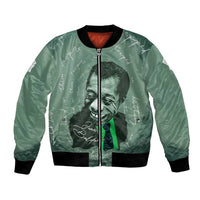 James Baldwin Bomber Jacket Green Handwritten Script Design Smiling Portrait Civil Rights and Literature - Wonder Print Shop
