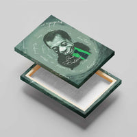 James Baldwin Canvas Wall Art Green Handwritten Script Design Smiling Portrait Civil Rights and Literature - Wonder Print Shop