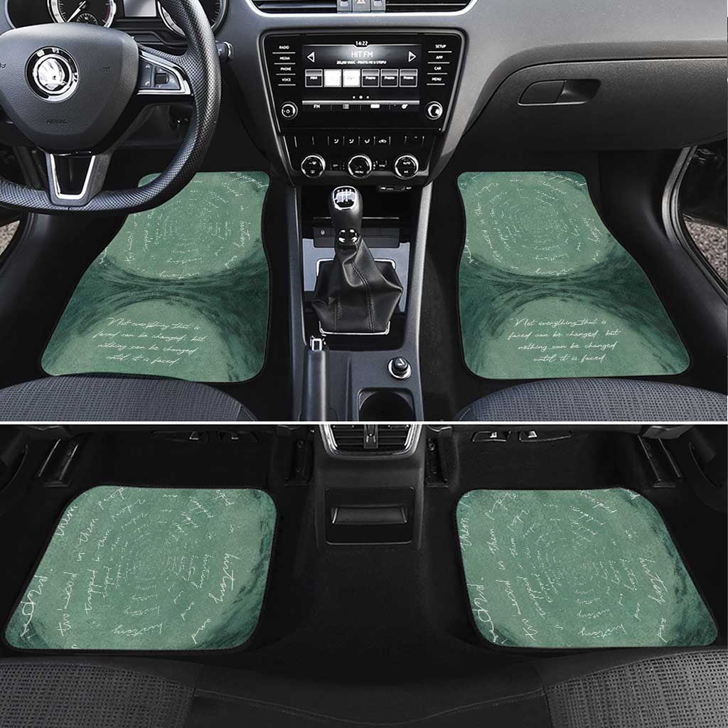 James Baldwin Car Mats Green Handwritten Script Design Smiling Portrait Civil Rights and Literature - Wonder Print Shop