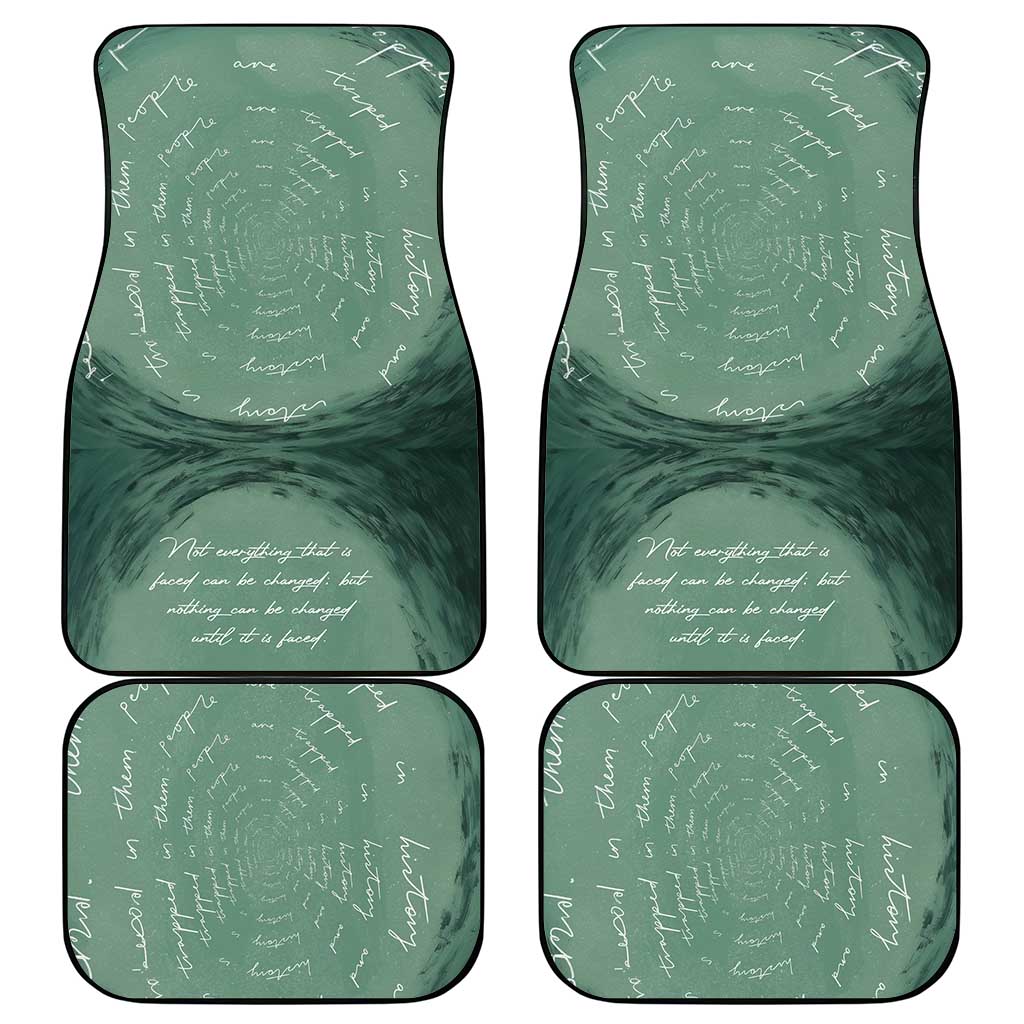 James Baldwin Car Mats Green Handwritten Script Design Smiling Portrait Civil Rights and Literature - Wonder Print Shop