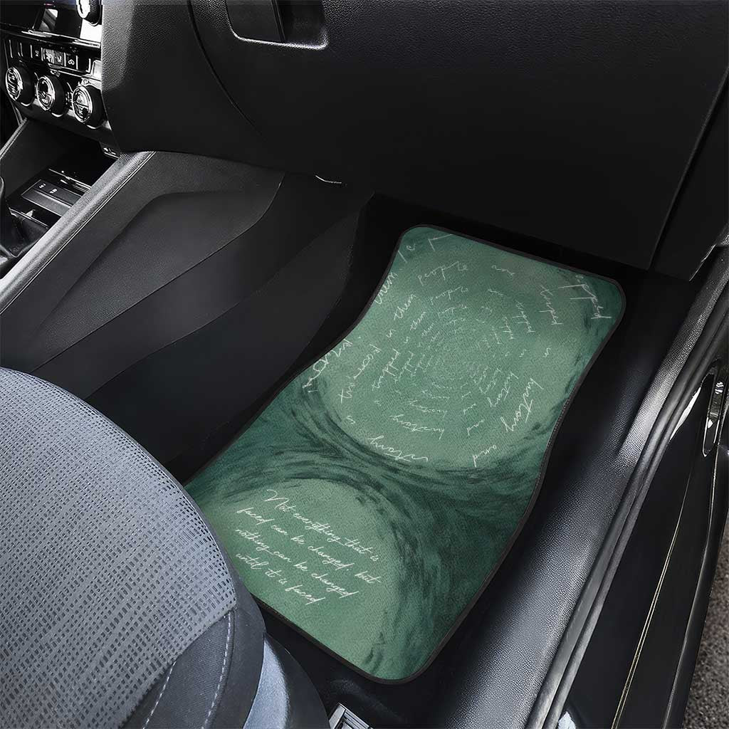 James Baldwin Car Mats Green Handwritten Script Design Smiling Portrait Civil Rights and Literature - Wonder Print Shop