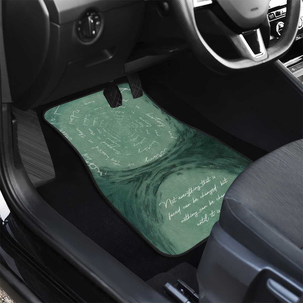 James Baldwin Car Mats Green Handwritten Script Design Smiling Portrait Civil Rights and Literature - Wonder Print Shop