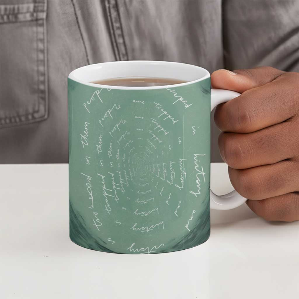 James Baldwin Ceramic Mug Green Handwritten Script Design Smiling Portrait Civil Rights and Literature - Wonder Print Shop