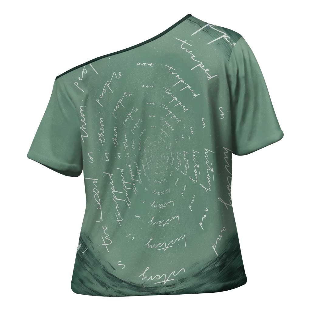 James Baldwin Cross Shoulder Shirt Green Handwritten Script Design Smiling Portrait Civil Rights and Literature - Wonder Print Shop
