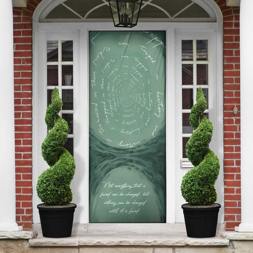 James Baldwin Door Cover Green Handwritten Script Design Smiling Portrait Civil Rights and Literature - Wonder Print Shop