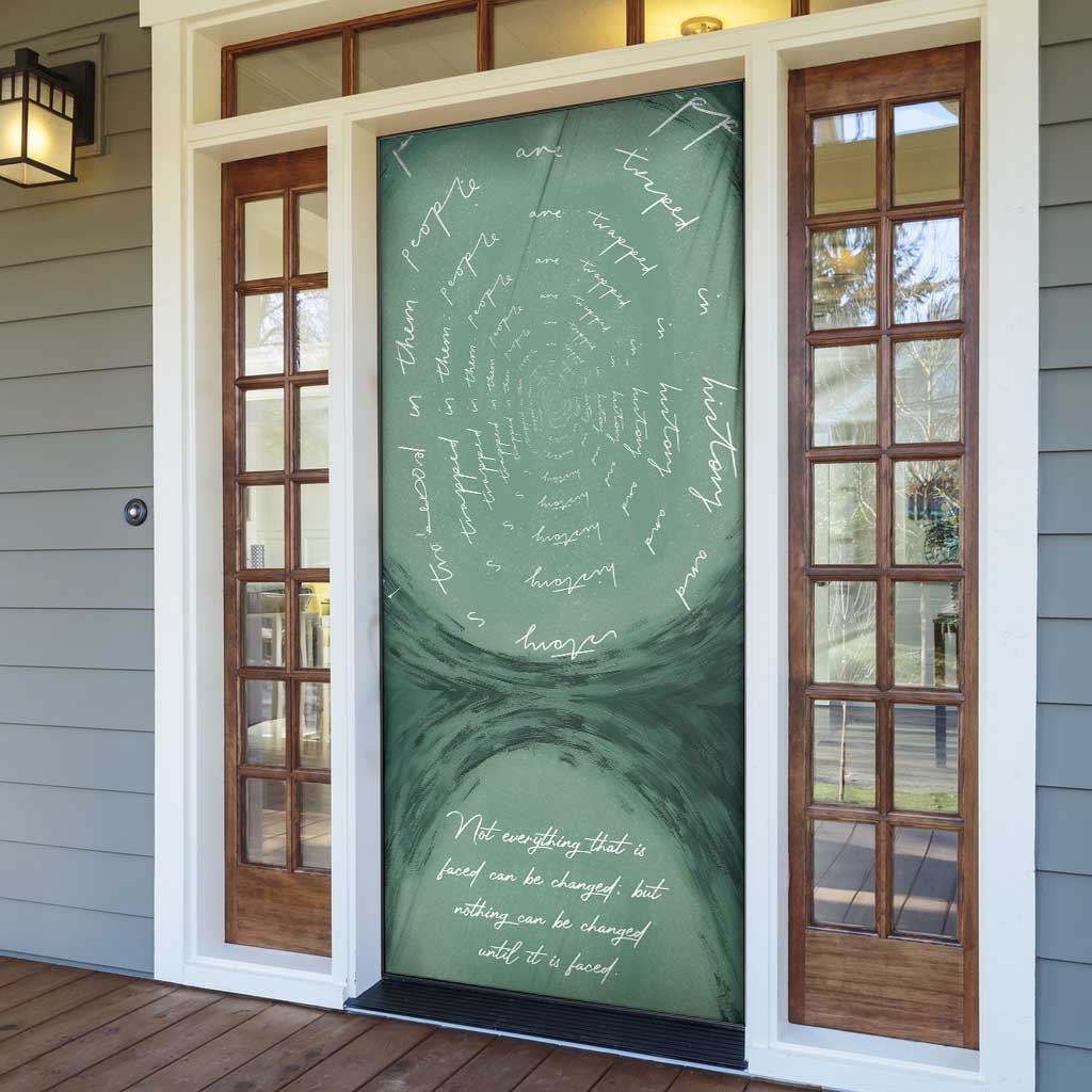 James Baldwin Door Cover Green Handwritten Script Design Smiling Portrait Civil Rights and Literature - Wonder Print Shop
