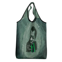 James Baldwin Grocery Bag Green Handwritten Script Design Smiling Portrait Civil Rights and Literature - Wonder Print Shop