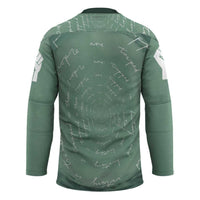 James Baldwin Hockey Jersey Green Handwritten Script Design Smiling Portrait Civil Rights and Literature - Wonder Print Shop