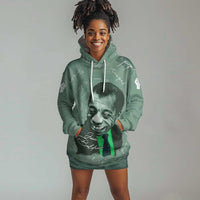 James Baldwin Hoodie Dress Green Handwritten Script Design Smiling Portrait Civil Rights and Literature - Wonder Print Shop