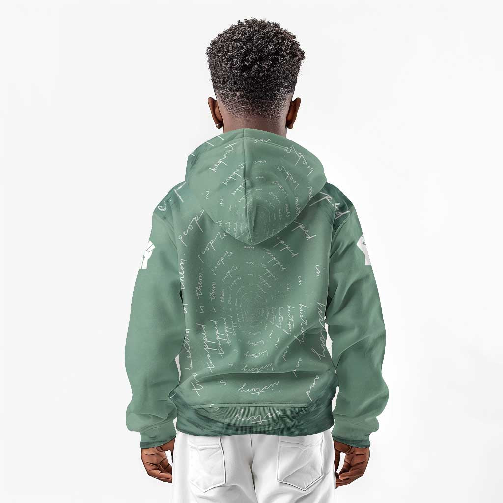 James Baldwin Kid Hoodie Green Handwritten Script Design Smiling Portrait Civil Rights and Literature - Wonder Print Shop
