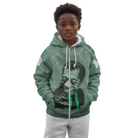 James Baldwin Kid Hoodie Green Handwritten Script Design Smiling Portrait Civil Rights and Literature - Wonder Print Shop