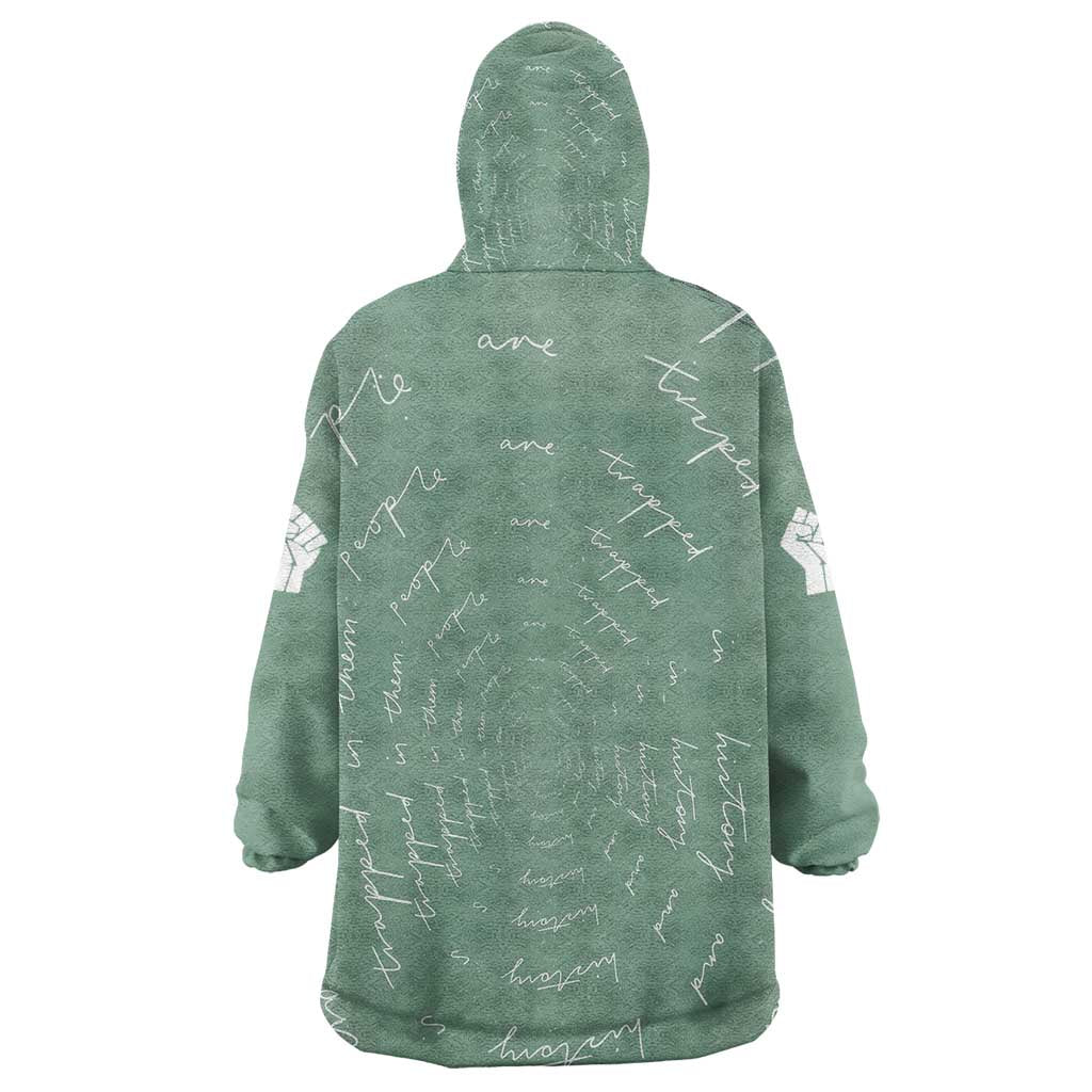 James Baldwin Kid Wearable Blanket Hoodie Green Handwritten Script Design Smiling Portrait Civil Rights and Literature - Wonder Print Shop