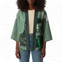 James Baldwin Kimono Green Handwritten Script Design Smiling Portrait Civil Rights and Literature - Wonder Print Shop