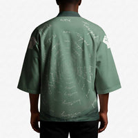 James Baldwin Kimono Green Handwritten Script Design Smiling Portrait Civil Rights and Literature - Wonder Print Shop