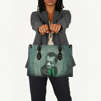 James Baldwin Leather Bag Green Handwritten Script Design Smiling Portrait Civil Rights and Literature - Wonder Print Shop