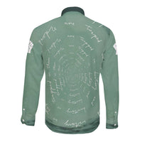 James Baldwin Long Sleeve Button Shirt Green Handwritten Script Design Smiling Portrait Civil Rights and Literature - Wonder Print Shop