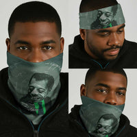 James Baldwin Neck Gaiter Green Handwritten Script Design Smiling Portrait Civil Rights and Literature - Wonder Print Shop