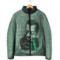 James Baldwin Padded Jacket Green Handwritten Script Design Smiling Portrait Civil Rights and Literature - Wonder Print Shop
