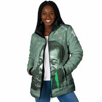 James Baldwin Padded Jacket Green Handwritten Script Design Smiling Portrait Civil Rights and Literature - Wonder Print Shop