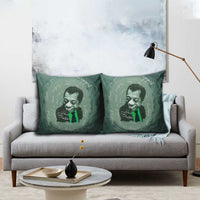 James Baldwin Pillow Cover Green Handwritten Script Design Smiling Portrait Civil Rights and Literature - Wonder Print Shop