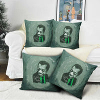 James Baldwin Pillow Cover Green Handwritten Script Design Smiling Portrait Civil Rights and Literature - Wonder Print Shop