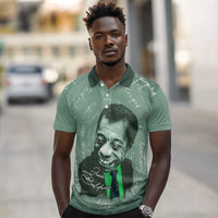 James Baldwin Polo Shirt Green Handwritten Script Design Smiling Portrait Civil Rights and Literature TS04