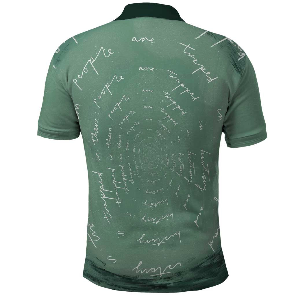 James Baldwin Polo Shirt Green Handwritten Script Design Smiling Portrait Civil Rights and Literature TS04