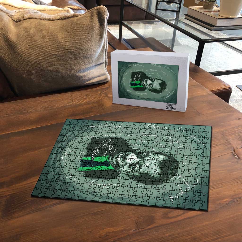 James Baldwin Puzzle Green Handwritten Script Design Smiling Portrait Civil Rights and Literature - Wonder Print Shop