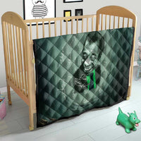 James Baldwin Quilt Green Handwritten Script Design Smiling Portrait Civil Rights and Literature - Wonder Print Shop