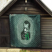 James Baldwin Quilt Green Handwritten Script Design Smiling Portrait Civil Rights and Literature - Wonder Print Shop