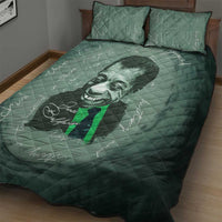 James Baldwin Quilt Bed Set Green Handwritten Script Design Smiling Portrait Civil Rights and Literature - Wonder Print Shop
