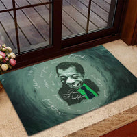 James Baldwin Rubber Doormat Green Handwritten Script Design Smiling Portrait Civil Rights and Literature - Wonder Print Shop