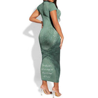 James Baldwin Short Sleeve Bodycon Dress Green Handwritten Script Design Smiling Portrait Civil Rights and Literature TS04