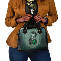 James Baldwin Shoulder Handbag Green Handwritten Script Design Smiling Portrait Civil Rights and Literature - Wonder Print Shop