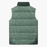 James Baldwin Sleeveless Puffer Jacket Green Handwritten Script Design Smiling Portrait Civil Rights and Literature - Wonder Print Shop