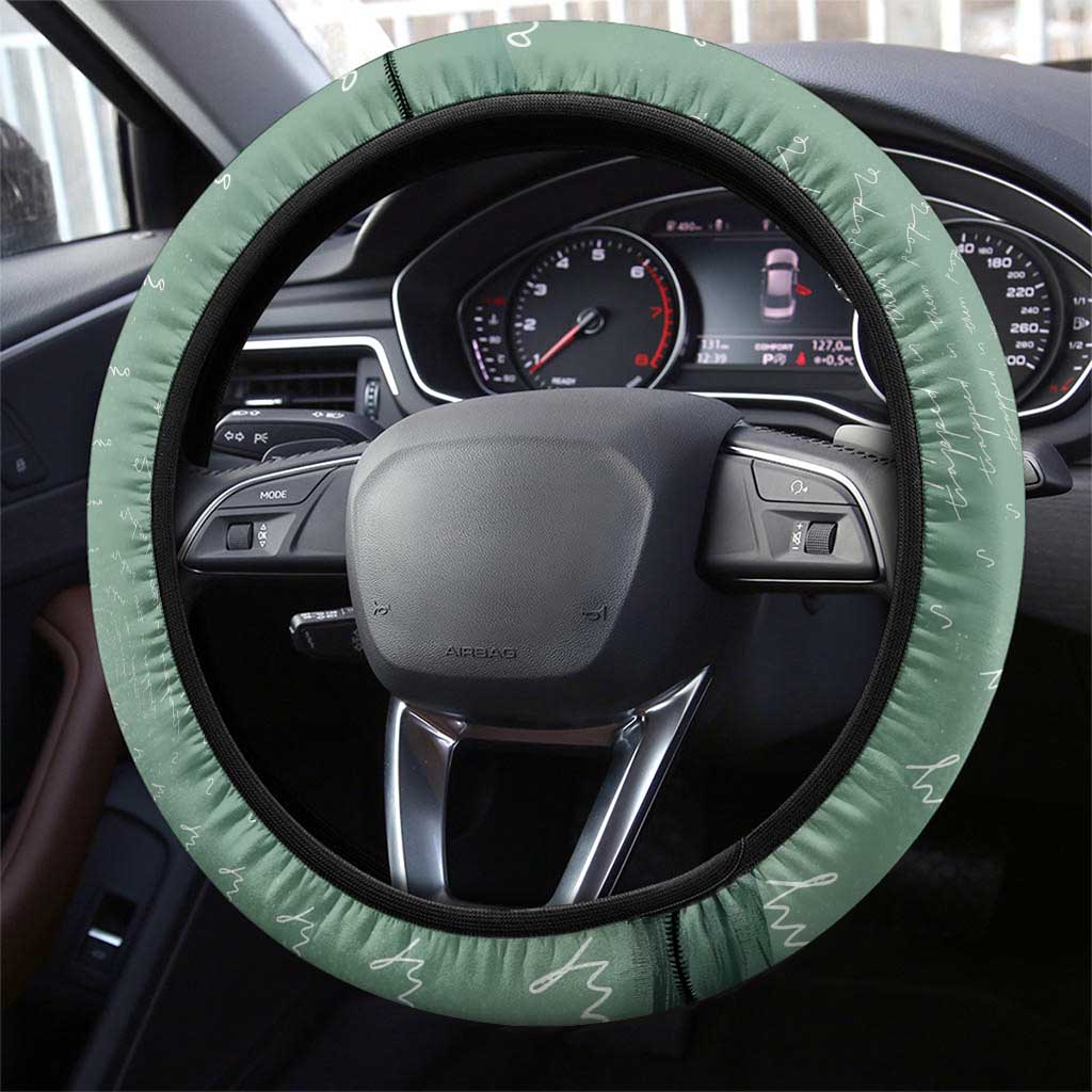 James Baldwin Steering Wheel Cover Green Handwritten Script Design Smiling Portrait Civil Rights and Literature - Wonder Print Shop
