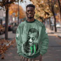 James Baldwin Sweatshirt Green Handwritten Script Design Smiling Portrait Civil Rights and Literature - Wonder Print Shop