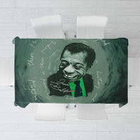 James Baldwin Tablecloth Green Handwritten Script Design Smiling Portrait Civil Rights and Literature - Wonder Print Shop