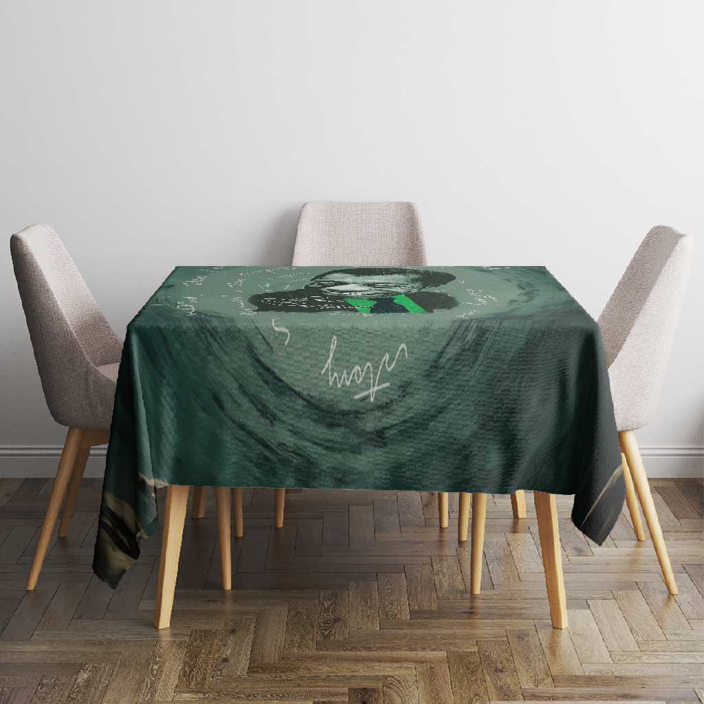 James Baldwin Tablecloth Green Handwritten Script Design Smiling Portrait Civil Rights and Literature - Wonder Print Shop