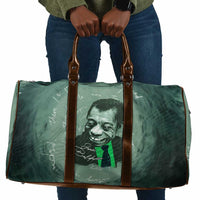 James Baldwin Travel Bag Green Handwritten Script Design Smiling Portrait Civil Rights and Literature - Wonder Print Shop