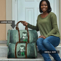 James Baldwin Travel Bag Green Handwritten Script Design Smiling Portrait Civil Rights and Literature - Wonder Print Shop