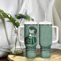 James Baldwin Tumbler With Handle Green Handwritten Script Design Smiling Portrait Civil Rights and Literature - Wonder Print Shop