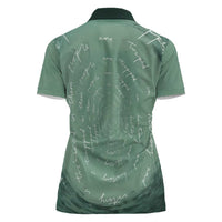 James Baldwin Women Polo Shirt Green Handwritten Script Design Smiling Portrait Civil Rights and Literature TS04
