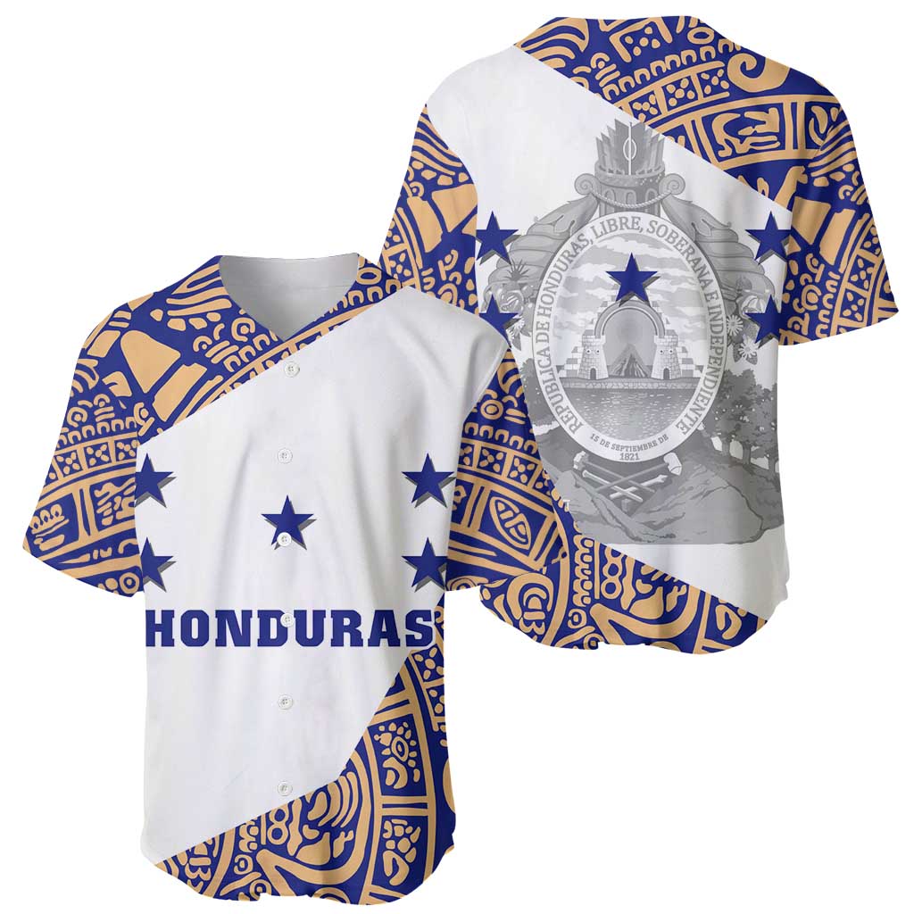 Honduras Baseball Jersey National Emblem Blended with Traditional Patterns - Cultural Heritage Design