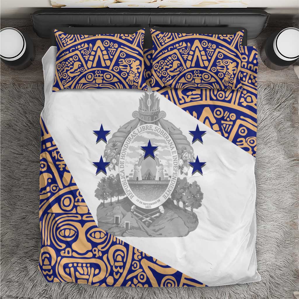 Honduras Bedding Set National Emblem Blended with Traditional Patterns - Cultural Heritage Design