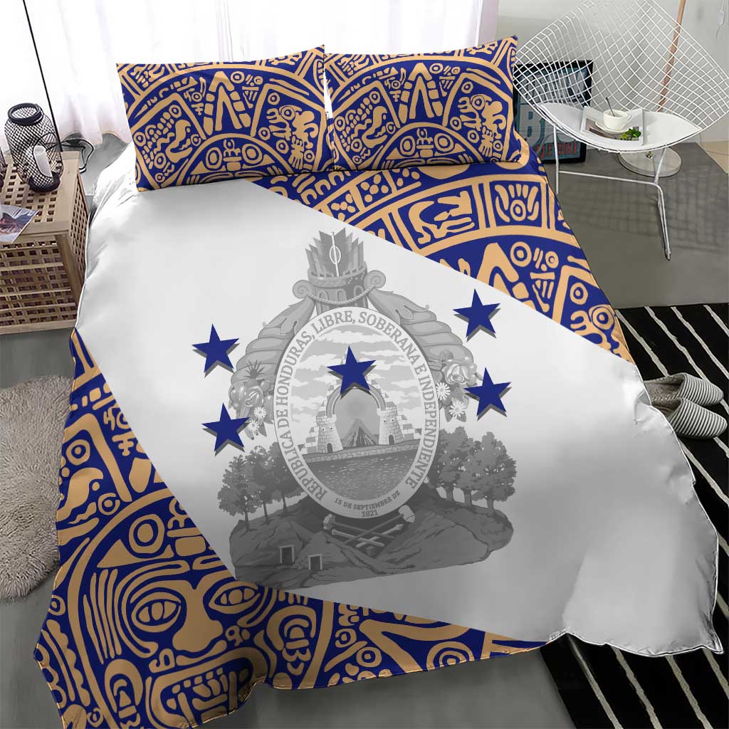 Honduras Bedding Set National Emblem Blended with Traditional Patterns - Cultural Heritage Design