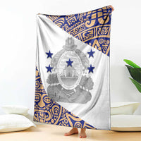 Honduras Blanket National Emblem Blended with Traditional Patterns - Cultural Heritage Design