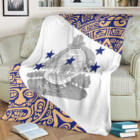 Honduras Blanket National Emblem Blended with Traditional Patterns - Cultural Heritage Design