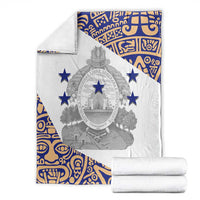 Honduras Blanket National Emblem Blended with Traditional Patterns - Cultural Heritage Design